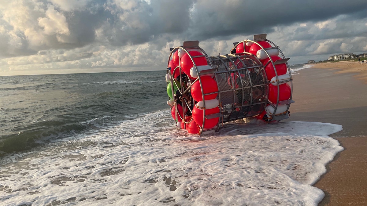 A Florida man washed ashore inside a bubble-type vessel on Saturday morning after an apparent attempt to walk on water.