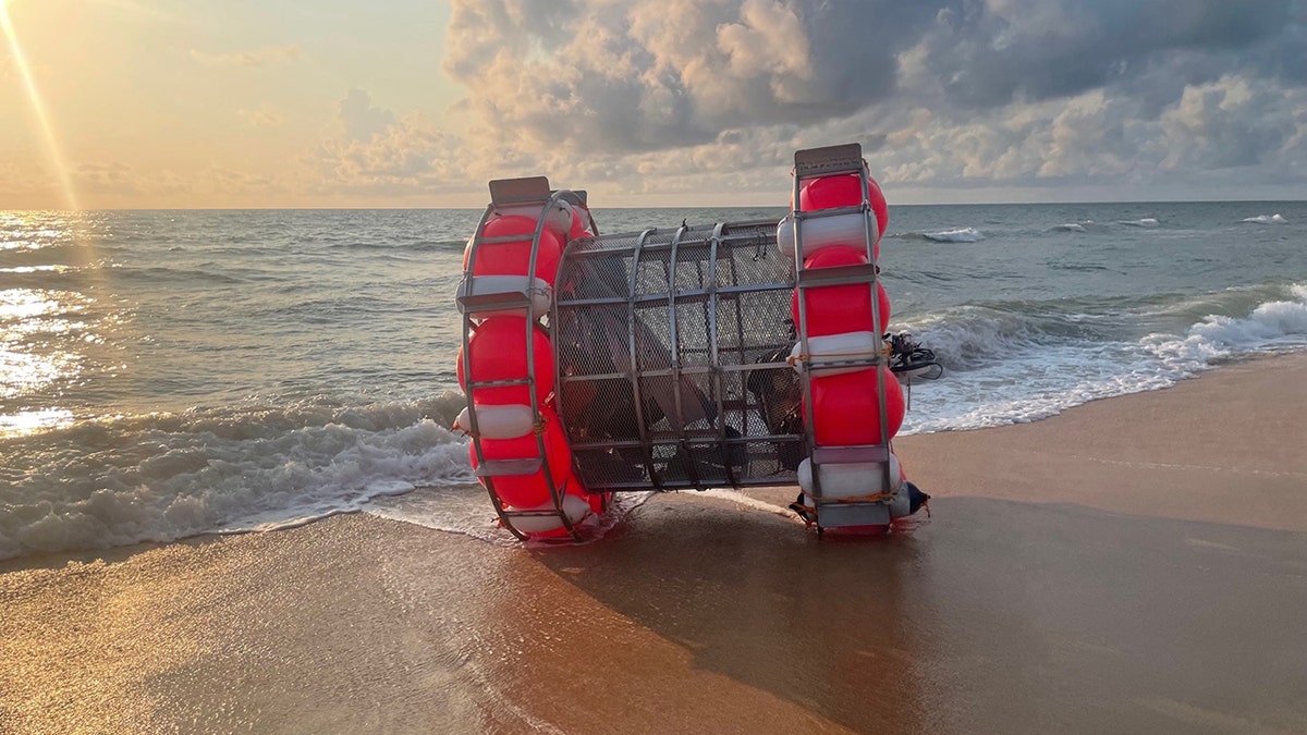 A Florida man washed ashore inside a bubble-type vessel on Saturday morning after an apparent attempt to walk on water.