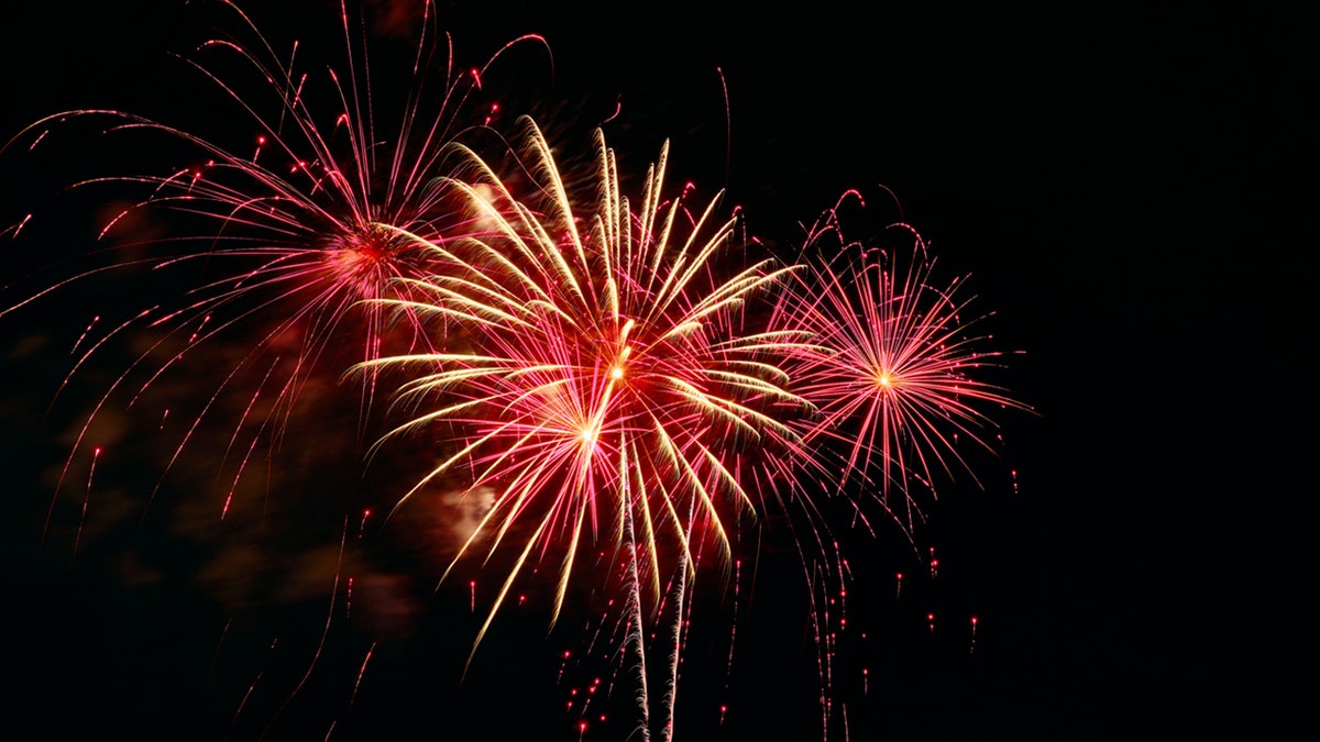 fireworks with a black background