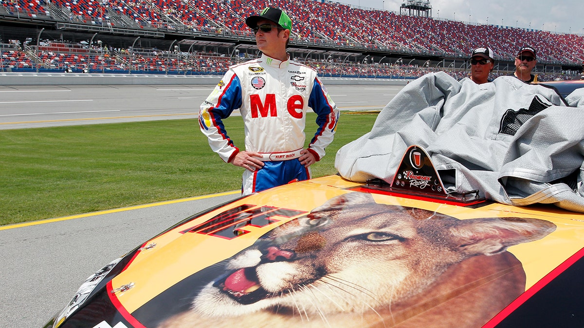 Kurt Busch's NASCAR Cup Series car featured Ricky Bobby's  "Me" livery at Talladega Superspeedway on May 5, 2012.