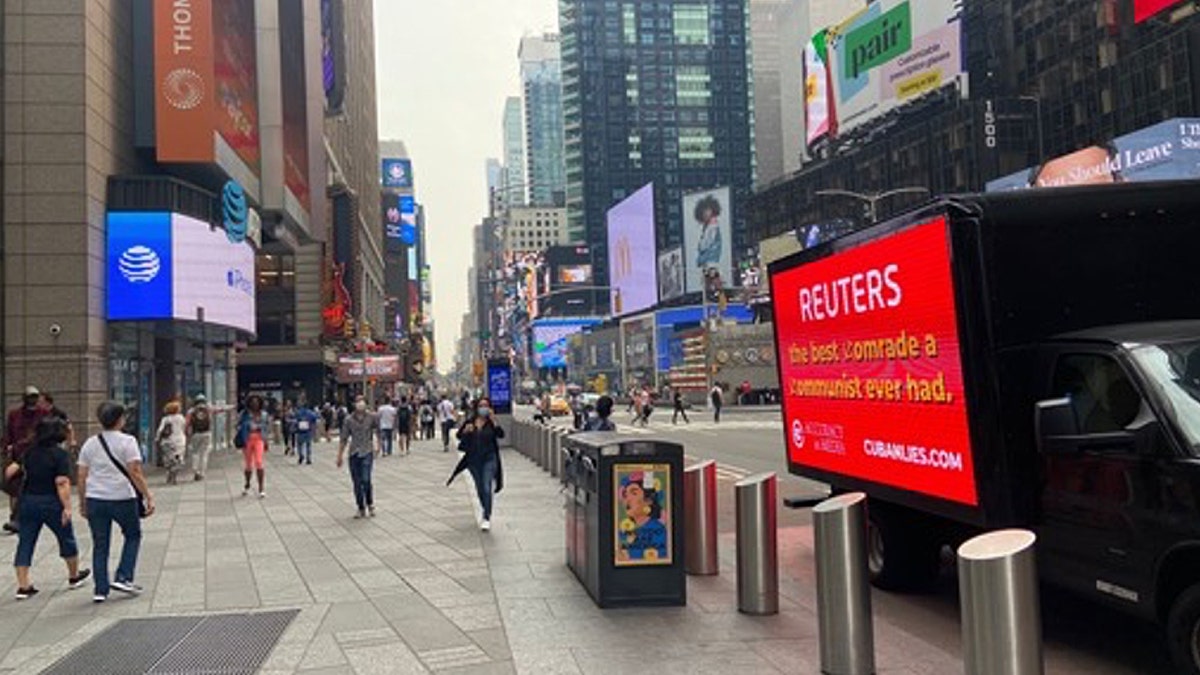 Accuracy in Media sent a mobile billboard to the Reuters’ New York City office that said, "Reuters: The best comrade a communist ever had!"