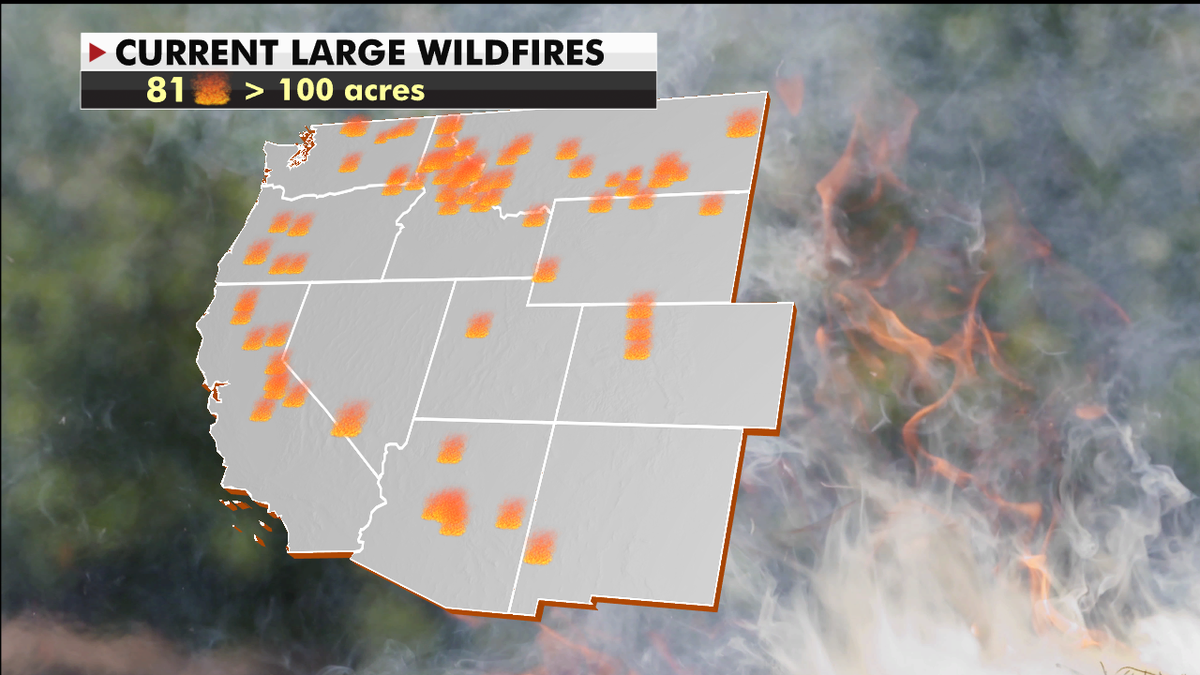 Current wildfires across the U.S. (Fox News)