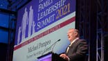 Former Secretary of State Mike Pompeo speaks at the Family Leadership Summit in Des Moines, Iowa, on July 16, 2021.