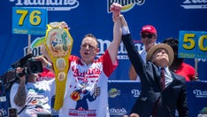 Coney Island hot-dog eating champ Joey Chestnut will defend his title on crutches