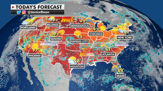 Strong storms possible in upper Midwest; heat, humidity move into central US