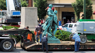 Statue of Lewis, Clark and Sacagawea toppled in Charlottesville