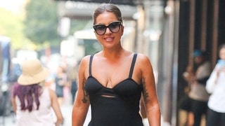 Lady Gaga turns heads in form-fitting black dress and matching platform heels in New York City