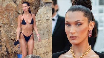 Bella Hadid sports tiny bikini during yacht outing with boyfriend Marc Kalman in Cannes