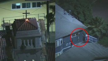 Shirtless California man arrested after setting fire to cross atop church, jumping rooftops