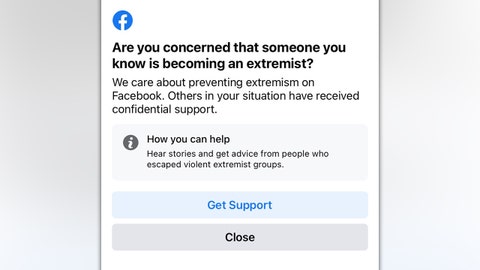 Facebook warns users they may have been exposed to 'harmful' extremists