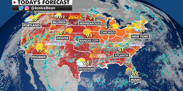 The national forecast for Monday, July 26.