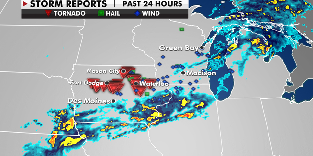 Severe weather in Iowa on Wednesday