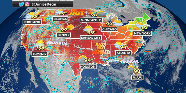 The national forecast for Wednesday, July 28. (Fox News)