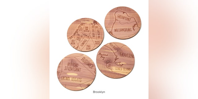 Each set of four coasters wears their hat to various cities across the country including Manhattan, Brooklyn, Chicago, Boston, Austin, Phoenix, Los Angeles, San Francisco, New Orleans and more.