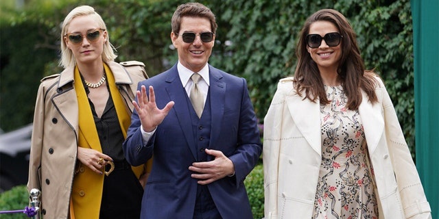 Tom Cruise and Hayley Atwell attend Wimbledon Championships Tennis Tournament Ladies Final Day at All England Lawn Tennis and Croquet Club on July 10, 2021 in London, England. 10 Jul 2021 (Mirrorpix / MEGA)