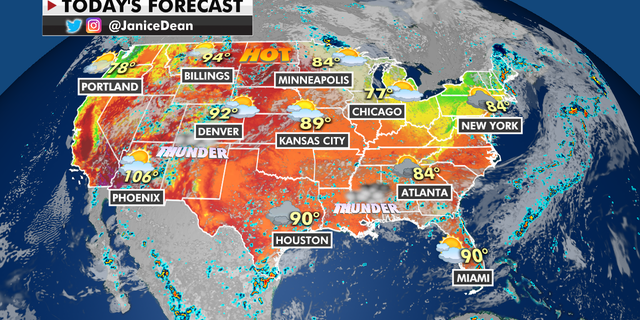 National forecasts for Wednesday July 21.  (Fox News)