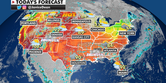 The national forecast for Wednesday, July 21. (Fox News)