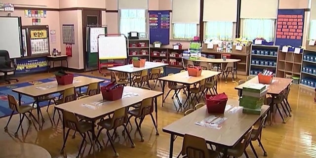 An elementary school classroom.