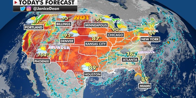 The national forecast for Tuesday, July 20. (Fox News)