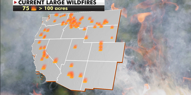 Current wildfires ongoing in the U.S. (Fox News)