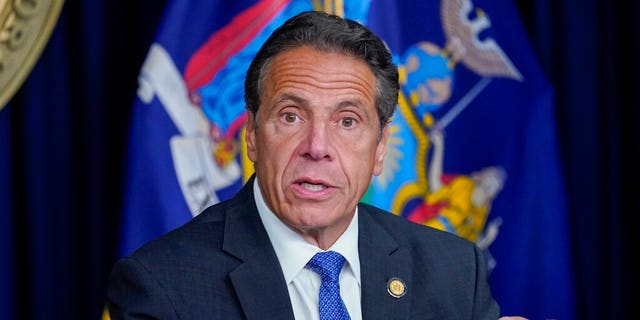 New York Gov. Andrew Cuomo speaks during a news conference, Wednesday, June 23, 2021, in New York. He resigned in August. (AP Photo/Mary Altaffer)