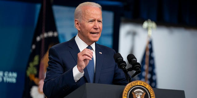 President Joe Biden speaks about the COVID-19 vaccination program during an event in the South Court Auditorium on the White House campus, Tuesday, July 6, 2021, in Washington. (AP Photo/Evan Vucci)