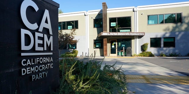 The John L. Burton California Democratic Party Headquarters is seen in Sacramento, Calif., on Friday. Two California men have been charged with plotting to blow up the Democratic Party's headquarters, a bombing they hoped would be the first in a series of politically-motivated attacks, federal prosecutors said. (AP Photo/Rich Pedroncelli)