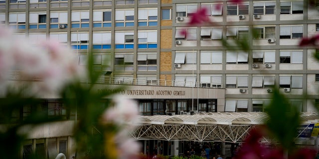 A view of the Agostino Gemelli Polyclinic in Rome, where Pope Francis is getting treatment. (AP)