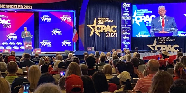 Former Rep. Allen West of Florida, the outgoing chair of the Texas GOP, speaks at CPAC Dallas, on July 11, 2021 in Dallas, Texas.