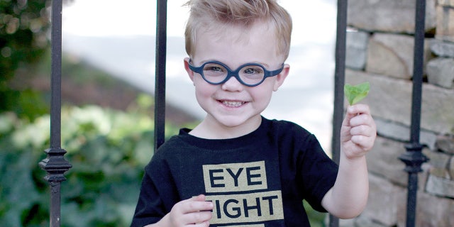 Asher Rock, who is 7 years old today, is a grade D retinoblastoma survivor after being diagnosed when he was just 3 months old.  Her mother, Josie Rock, discovered a tumor in her right eye after she had a white glow in a photo. 