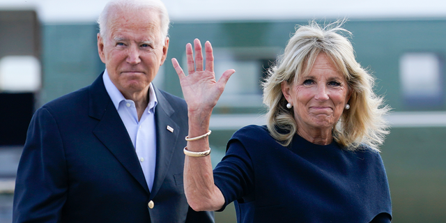 First lady Jill Biden teased a 2024 run on Friday, saying "He’s not done" when asked by reporters.