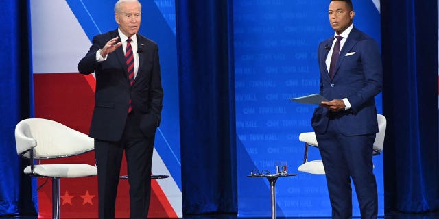 President Joe Biden attends a widely mocked CNN town hall hosted by Don Lemon at Mount St. Joseph University in Cincinnati, Ohio.  (Photo by SAUL LOEB / AFP via Getty Images)