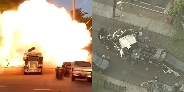 A cache of illegal fireworks seized at a South Los Angeles home exploded unexpectedly Wednesday.