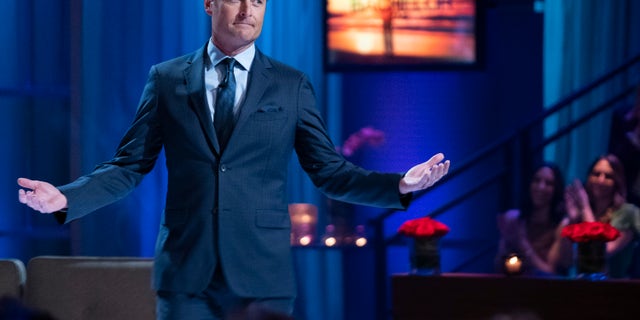 Chris Harrison on stage during ‘The Bachelor’ season finale in 2019.