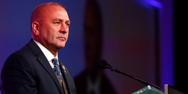 U.S. Representative Clay Higgins, R-La., speaks during the 2018 America First Energy Conference in New Orleans on August 7, 2018.