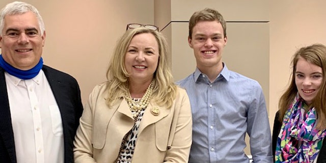 Ryland DIckman is pictured with his parents and his twin sister. His mom, Latricia, told Fox News that her son is "very determined and goal-driven."