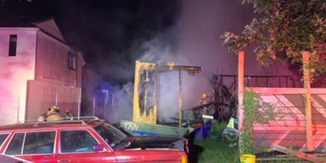 One of the few houses in Austin was damaged by pyrotechnics.
