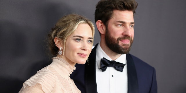 Emily Blunt and John Krasinski attend an event