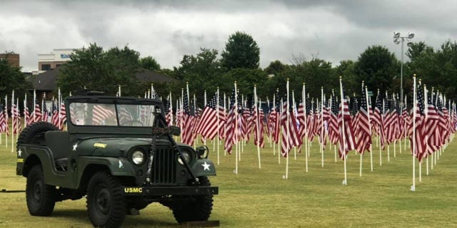 One of the military vehicles exhibited for the Field of Flags event (Credit: Katie Muir Stankiewicz/Exchange Club of Mooresville and Lake Norman)