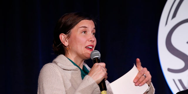 Salt Lake City Mayor Erin Mendenhall speaks at the Silicon Slopes Tech Summit in Salt Lake City, Utah, USA, on Friday, January 31, 2020. The summit brings the leading thoughts in the technology industry to two days of keynote speakers, sessions and networking opportunities.  Photographer: George Frey / Bloomberg via Getty Images