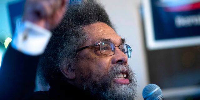 Dr. Cornel West, speaks during an event with local campaign volunteers at a Bernie Sanders field office located in a residence on February 1, 2020 in Waterloo, Iowa. West announced his resigntion from Harvard on Tuesday. (Photo by Mark Makela/Getty Images)