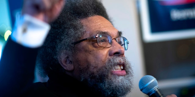 Dr. Cornel West, speaks during an event with local campaign volunteers at a Bernie Sanders field office located in a residence on February 1, 2020 in Waterloo, Iowa. West announced his resigntion from Harvard on Tuesday. (Photo by Mark Makela/Getty Images)