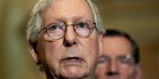 Senate GOP Leader Mitch McConnell of Kentucky speaks during a news conference in Washington, June 22, 2021. (Getty Images)