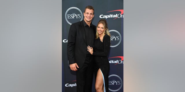 Rob Gronkowski and Camille Kostek attend the 2021 ESPY Awards at Rooftop At Pier 17 on July 10, 2021 in New York City.  