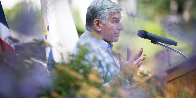 Former Massachusetts Gov. Michael Dukakis speaks at the State House in Boston on July 20, 2016. (Keith Bedford/The Boston Globe via Getty Images)