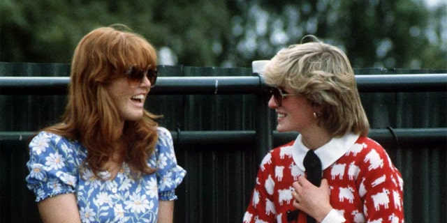 Princess Diana (1961 - 1997, top right) with Sarah Ferguson at the Guard's Polo Club, Windsor, June 1983. The women were close friends despite being pitted against each other by the British tabloids.