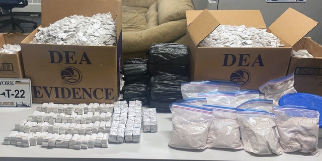 Agents seized 40 pounds of alleged heroin and fentanyl during a bust in the Bronx. The drugs were branded with several names such as "COVID-19" and "Drop Dead," officials said. 