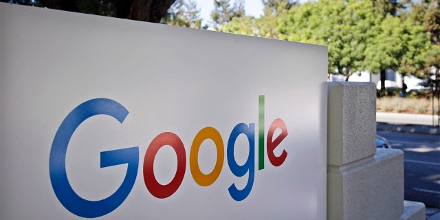 FILE - In this Oct. 20, 2015 file photo, signage sits outside Google headquarters in Mountain View, Calif. (AP Photo/Marcio Jose Sanchez, File)