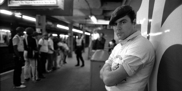 Portrait of American anti-crime activist and founder of the Guardian Angels Curtis Sliwa, as he poses at 161st Street subway station, New York, New York, mid-1980s.