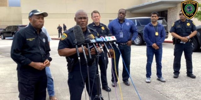 Houston Police Chief Troy Finner holds a news conference following the shooting of one of his officers Monday morning.